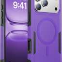 Magnetic for iPhone 17 Pro Max Case Military-Grade Shockproof, Rugged Phone Case, Heavy Duty Protection [Compatible with MagSafe] Anti-Fingerprint Cover for iPhone 17 Promax 6.9", Purple