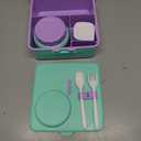 Fimibuke Bento Lunch Box for Kids Adult, 3-4 Compartment 60OZ Toddler Lunch Box Container with Leakproof 8OZ Insulated Food Jar, Sauce Jar, Utensil for School Boys Girls, BPA-Free Dishwasher Safe (B6.Underwater Mermaid)