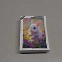 Great Jigsaw Puzzles for Adults 300 Pieces Cute Bunny with Colorful Flowers Puzzles for Adults Toys Gift Family Decoration Kids Puzzle (300PCS-15"x10")