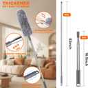 Professional Microfibre Dusters for Cleaning | Duster with Extension 100" | Cobweb Remover Duster Kit with 4 Washable Heads | Bendable Feather Duster for High Ceilings,Fans & Hard-to-Reach Areas,7PCS
