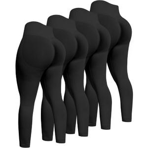 ATHVOTAR Workout Gym Leggings Women, High Waisted Seamless Butt Lifting Scrunch Butt Sports Leggings, S