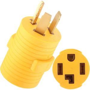 Kanayu Dryer Adapter Compatible with NEMA 10-30P to 14-30R, 3 Prong to 4 Prong Adapter Convert 10-30P Plug to 14-30R Receptacle, 220V 30 Amp 4P Newer Dryer to 3P Older House (Yellow)