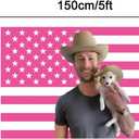 WENWELL Glenn American Flag Tapestry, Pink Powell Cowboy Wall USA Flags, 3x5 Feet, Polyester with Brass Grommets
