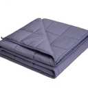 KPBLIS Weighted Blanket 15 lbs 48" x 72" for 130-170 lbs, 7 Layers Heavy Blanket with Cooling Breathable Cotton and Glass Beads, Dark Gray