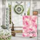 4 x AVOIN colorlife Happy Easter Garden Flag 12x18 Inch Double Sided Outside, Pink Easter Bunny Rabbit Yard Outdoor Flag