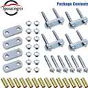Sporacingrts Heavy Duty Shackle Upgrade Kit Compatible with CRE3000 Stock and Equaflex Trailer Shackle kit 2.25 Shackles Tandem Axle Replaces UO12-016 (Silver) Bolt