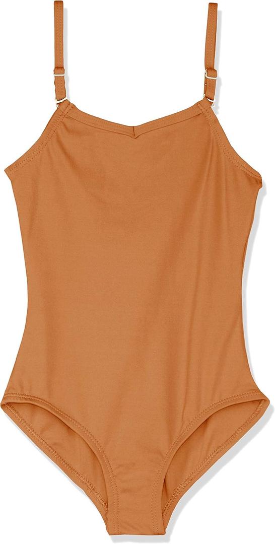 Capezio Girls' Team Basic Camisole Leotard with Adjustable Straps (Medium, Suntan)