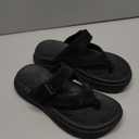 ONCAI Women's Orthopedic Platform Flip Flops with Arch Support Summer Beach Dressy Trendy Walking Sandals and Thick Outdoor Rubber Soles (8, Black)