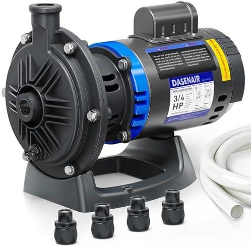DASENAIR Booster Pump,3/4 HP Pure Copper Motor with Dual Voltage(115V or 230V),IPX4 Waterproof Compatible for Pressure Side Pool Cleaners Vac-Sweep 280,380,3900