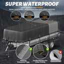 5-Ply 1600D+1200D Pontoon Boat Cover - Fully Waterproof & Ultra-Durable Tear-Resistant, with Large Storage Bag & Reinforced Windproof Straps (Fits 21'-24' Length, Up to 102" Beam Width)