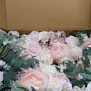 Floroom Cream Blush Artificial Flowers Fake Roses Peonies and Greenery Combo Box Set for DIY Pink Wedding Bouquets Bridal Shower Centerpieces Floral Arrangements Party Tables Home Decorations