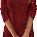 Evening Dresses for Women UK, V-Neck Sequin Long Sleeve Gown Formal Evening Dress Carnival Row Red, Large