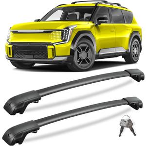 KINGGERI 300lbs Lockable Roof Rack Cross Bars Compatible with Kia EV9 2024-2026 GT-Line (Not for Wind & Land) with Raised Side Rails, Heavy Duty Aluminum Roof Rails Crossbars Luggage Accessories