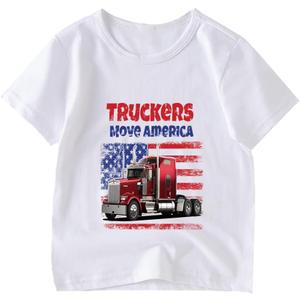 Boys 4th of July Shirt Girls American Flag Tees Toddler Kids USA Flag Independence Day Patriotic Kids Short Sleeve T-Shirt (Gray)