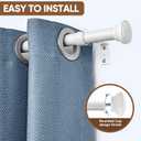 White Curtain Rods for Windows 28 to 120 Inches Adjustable 1 Inch Diameter Decorative Single Window Curtain Rod Set with Rounded Cap design Finials, White