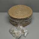 20 Pcs 12 Inch Round Woven Placemats with 20pcs Pearl Napkin RingsRattan Placemats Bulk Boho Woven Chargers Natural Water Hyacinth Place Mat for Wedding Party, Dinner Table