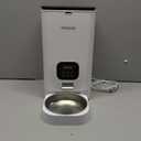 VOLUAS Automatic Cat Feeders - Timed Pet Feeder for Cats and Dogs with Dry Food Dispenser, Desiccant Bag, Programmable Portion Control, 4 Daily Meals, 10s Voice Recorder (White Opaque)