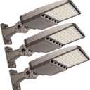 YXL LED Parking Lot Shoebox Lights with Dusk to Dawn Sensor, 21000LM 5000K Daylight, Arm Mount, IP65 Waterproof, Area Lights for Parking Lot & Stadium, 3-Pack