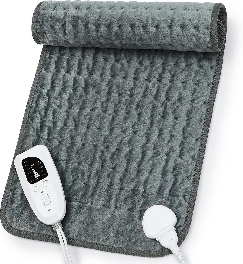 Heating Pad,Heated Blanket,Heating Pad for Back Neck,DimGray,24x12 Inch | Electric Heating Pad,Dry/Moist Heat Heating Pads,Heating Pads for Shoulder,Abdomen,Knee,Heat Pad for Women Men,Birthday Gift