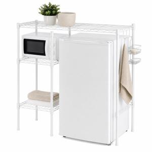 Yaocom Mini Fridge Shelf for Dorm, Adjustable Stand,White,3 Compartments