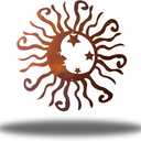Riverside Designs Wacky Solar Moon Metal Wall Art Steel Outdoor Decor | Heavy-Duty and Waterproof | Made in USA (Copper, 18L x 18W)