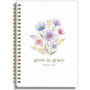 Bible Journal for Woman, Christian Gifts for Teen Girls, Preppy Wildflowers Hardcover Spiral Notebook for Bible Note Taking Supplies - 5.58.3 - A07