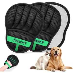 Upgraded Pet Hair Removal Glove for Dogs & Cats, Electrostatic Five-Finger Hair Remover for Furniture, Couch, Carpet, Clothing& Car Seat, 2Pcs Reusable Magic Brush Pet Hair Remover Tool (Black)