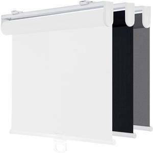 Cordless Roller Shades for Windows,Light Filtering Pull Down Blinds,Solar Screen Door Blinds,Flame Retardant UV Protection Fabric for Home Office (35" W x 72" H,Solar White)