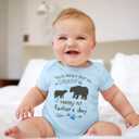 BesserBay Baby First Mothers Day 100% Cotton Onesie Fathers Day Outfit Newborn Short Sleeve Bodysuit 0-24 Months (Blue)