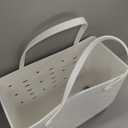Rubber Beach Tote, Sturdy Stand-Up EVA Pool Bag with Charms & Wet Pocket, Waterproof Travel Organizer
