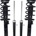 Detroit Axle - Struts Shocks for VW Golf CC Jetta Passat Rabbit Audi A3 Complete 2 Front Struts with Coil Spring 2 Rear Shock Absorbers Replacement Ready Strut