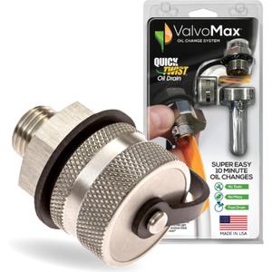 ValvoMax Oil Drain Valve - Quick Twist Oil Drain Plug for DIY Oil Changes At Home in 10 Minutes - No Tools, No Mess, No Cleanup - 1/2-20 Thread Size - Made in USA