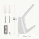 SIAMESE Aluminum Towel Hooks, 4 Pcs Matte White Coat Hooks, Wall Hooks for Clothes, Jackets, Shower, Robe, Hat, Towel, in Bathroom, Kitchen, Living Room, Bedroom(Matte White)