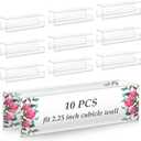 Cinnvoice 10 Pcs 2.25 Inch Cubicle Name Plate Holders Bulk Clear Double Sided Name Sign Tags for Home Library Doors Office Classroom 8.5 x 2.5 x 2.4 Inch