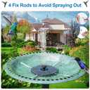 3.5W Solar Fountain with Battery - Work On Cloudy Days - Upgrade Glass Panel Solar Bird Bath Fountain, Hummingbird Water Feature Pump with 7 Nozzles, 4 Fixed Pipes for Garden, Pool, Pond