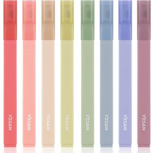 YISAN Highlighters Assorted Colors No Bleed,Book Highlighters Bible Pens,Soft Tip for Journal,Aesthetic,Vintage,70931 (Pastel)