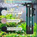 AQQA Aquarium Filter, 211GPH Submersible Fish Tank Filter with Aeration & Rainfall, Multi-Layer Filtration Silent Adjustable Airflow Filter, Oxygenation Circulation Water Pumping for 40-90 Gal Tanks