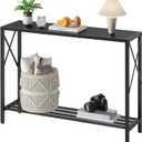 Tajsoon Console Table, 2-Tier Entryway Table41.8L Narrow Sofa Table with Shelves, Entrance Table for Hallway, Entryway, Living Room, Foyer, Corridor, Office, Black