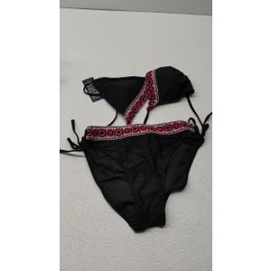 BMJL Womens Bikini Sets Triangle Sexy Swimsuit Color Block String Two Piece Bathing Suit 2025 (Medium, Black)