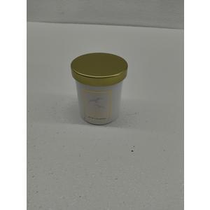 Sprayed Glass Candle W/Metal Lid White