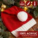 2 x Santa Hat Christmas Hats Xmas Party Red Knitted Beanie for Adult Women Men
