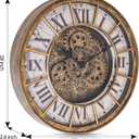 Moving Gears Wall Clock, 18 Inch Modern Gear Rotating Wall Clock Old Style Rustic Unique Vintage Industrial Clock for Living Room Decor Home Farmhouse (Retro Copper)