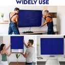 Wibeelee TV Cover for Moving 50"-55" Flat Screens Dust & Anti-Scratch TV Screen Protector Cover with Bottom Strap for Moving, Painting, Renovation, Pet Scratch Prevention & Furniture Protection, Blue
