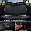 Coverado Leather Seat Covers, Car Seat Covers Full Set, Nappa Leather Seat Covers for Cars, Car Seat Protectors Waterproof, 5 Seats Black&Purple Automotive Seat Covers Fit for Most Cars Trucks