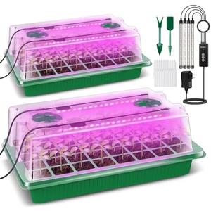 Verdenu Seed Starter Tray with Grow Light, 2 Pack 80 Cells Seed Starter Kit with Humidity Dome, Adjustable Brightness Seed Tray with Smart Timer, 3 Modes, 4 Timing, Seed Germination Kit for Indoor