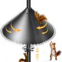 Metal Squirrel Baffle for Bird Feeder Pole, 19-Inch Chew Proof Guard with Spring Motion, Heavy Duty Pole Mount Squirrel Proof Baffle for Outdoor Garden Yard, Fits 0.5-1 Inch Poles, Protects Bird Food