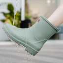 Nutropa Mid Calf Rain Boots for Women,Waterproof Garden Shoes Anti-Slip Rainboots,Outdoor Work Rain Shoes (Green, 39)