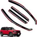 in-Channel Window Visors Rain Guards FIT Ford Bronco Sport 2021-2025 (2021-2025) – 4-Piece in-Channel Dark-Smoke Polycarbonate Vent Deflectors