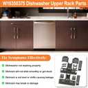 UPGRADED W10350375 Top Rack Adjuster For Whirlpool Dishwasher Top Rack Parts W10712395 WDT970SAHZ0 WDT750SAHZ0 WDT730PAHZ0 Upper Rack Parts, Kenmore Dishwasher Parts, With Dishwasher Adjuster Housing