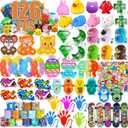 126 Pack Party Favors for Kids 3-5,Pop Fidget Toys, Classroom Prizes, Treasure Box Toys, Pinata Filler, Goodie Bag Stuffers, Treasure Chest, Prize Box Bulk Small Toys, Easter Egg fillers